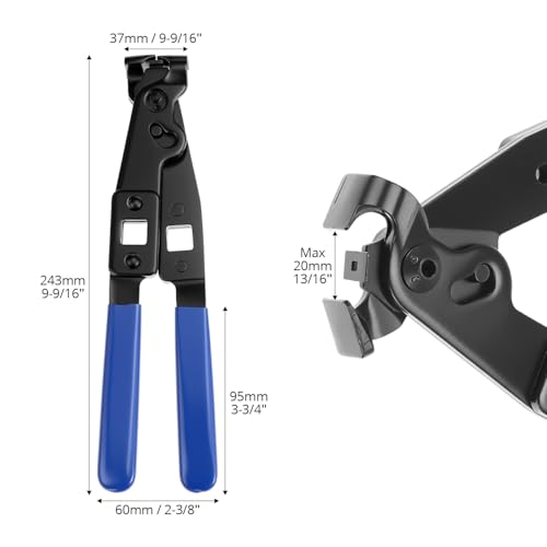 QWORK CV Axle Boot Clamp Pliers with 1/2 Inch Torque Wrench, Ear Type Clamp Crimping and Removal Tool, Heavy Duty Carbon Steel CV Joint Boot Banding Tool