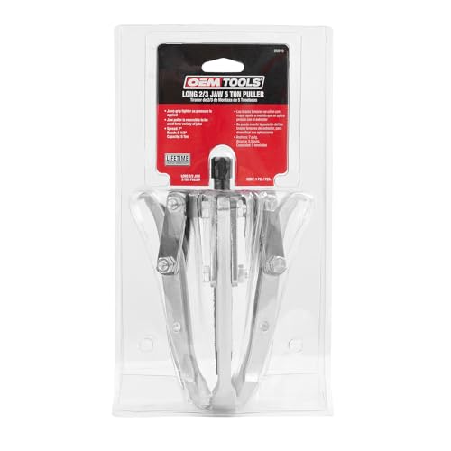 OEMTOOLS 25919 Long 2/3 Jaw Gear Puller, Pulling Tool for Gears, Pulleys, & Bearing Flanges & Fly Wheels from Shafts & Housings, Heat Treated Alloy Steel, 7 Inch Max Spread, 5-1/2 Inch Max Reach - style: Long 2/3 Jaw, 5-Ton Capacity