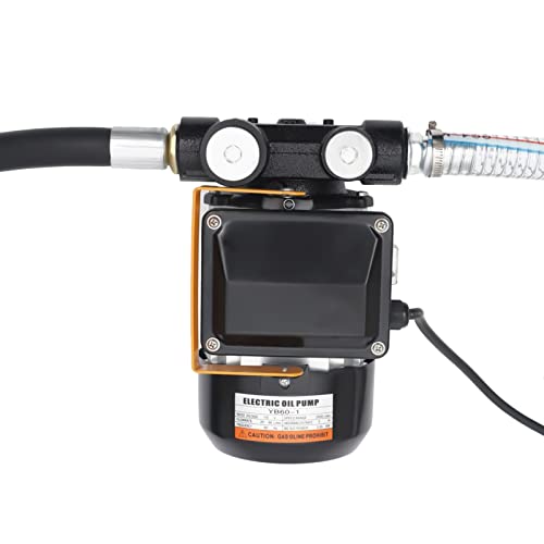110v DC Electric Fuel Transfer Pump, Self-Priming Diesel Pump or Fuel Oil Pump w/Hoses & Nozzle Kit for Construction or Agricultural Machinery