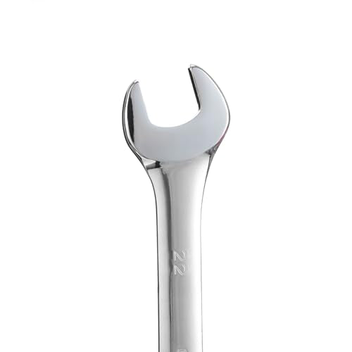 BLACK CANYON Metric 22mm Combination Wrench, 12-Point Box End & Hex Opening Design, Polished Steel - size: 22 mm
