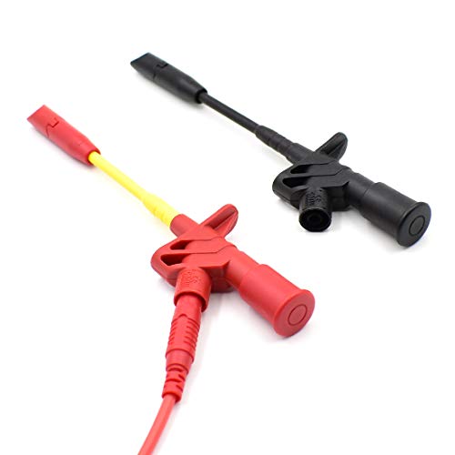2Pcs Insulation Wire Piercing Probe Clip Test Lead Kit Multimeter Test Probes with 4mm Banana Socket for Automotive Diagnostic Tester Tool