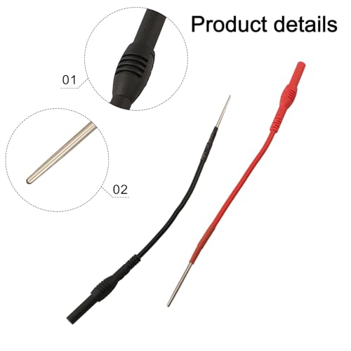 2PCS 4mm Spoon Power Probe Accessories Back Probe Test Lead Kit Automotive Compatible with Banana Plug Test Leads Flexible Back Probe Pins for Automotive Car Repairing, Multimeter,Electrical Testing
