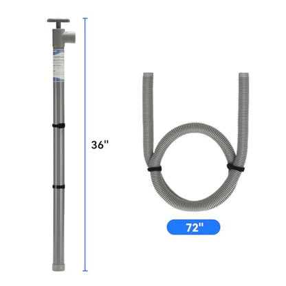 Hand Bilge Pump, Siphon Suction Water Pump 36 Inch Length with 72 Inch Hose, Fluid Transfer, Water Removal