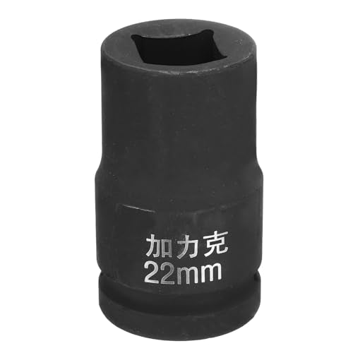 HARFINGTON 4 Point Square Socket 1" Drive by 22mm Metric Square Impact Socket 40CR Blackening Standard Wheel Sockets Pneumatic Socket Tool for Auto Repair Mechanical Maintenance Home Use - size: 22mm