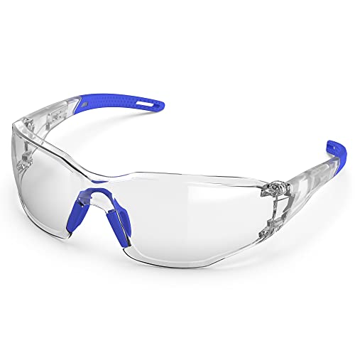 Safety Glasses Anti-Fog Lens,Adjustable Frames Eye Protection Goggles For Men Women - color: Blue
