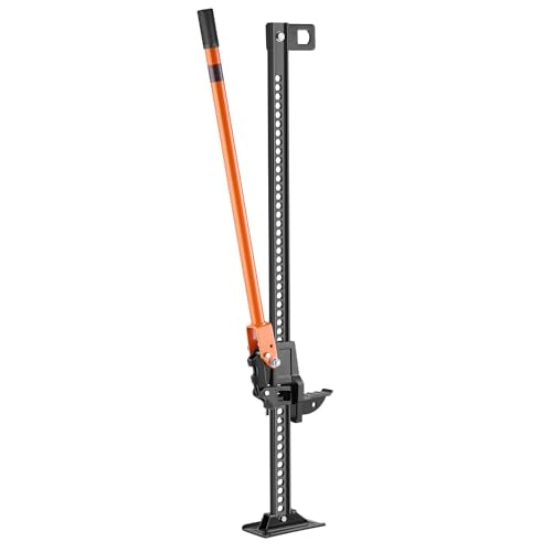 VEVOR Farm Jack 48 inch Utility High Lift, 7000 lbs Capacity Ratcheting Off Road Jeep Jack, Heavy for Tractor, Truck, SUV, Bumper Lift, Orange - size: 4.52" x 7.08" x 48.22"