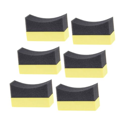 Luxshiny 6pcs Tire Shine Applicator Pads Set EVA Foam Polishing Sponge for Car Wash Detailing Waxing for Auto Cleaning