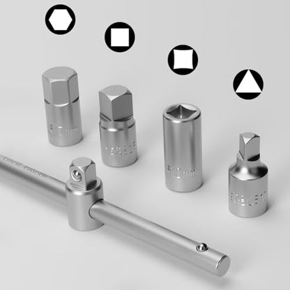 18 in 1 Oil Drain Plug Removal Tool Key Set Square Hexagonal Socket Nut Adapter Car Repair Maintenance Oil Sump Plug Removal