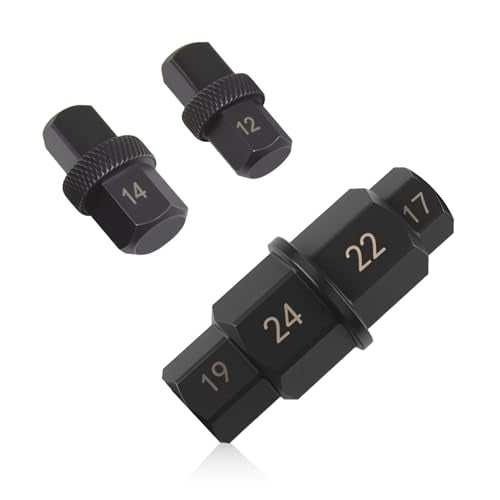 6 in 1 Motorcycle Axle Tool with 3/8" Port,Sturdy 17mm 19mm 22mm 24mm 12mm 14mm Allen Socket Spindle Adapter Compatible with BMW,Essential Axle Motorcycle Tools for Front Axles Wheels