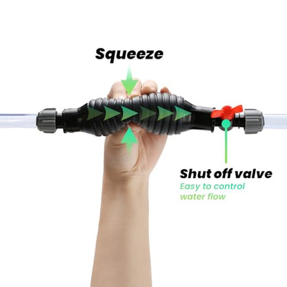 6FT Siphon Components Kit, Portable Manual Oil Sucker Pump, with Hose, Hose Retainer Clip, Copper Jiggler, Zip Ties, Shut-off Valve & Spring for Efficient Liquid Transfer - size: 6ft kit