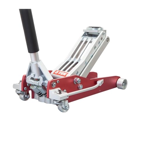 Hydraulic Low Profile Aluminum and Steel Racing Floor Jack with Dual Piston Quick Lift Pump 1.5-3 Ton Capacity Black(T830003L) - color: T830003L