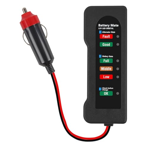 12V car Battery Tester, Alternator Tester Automotive,Battery Checker, Analyzer to Check alternator & Battery Charging System,LED Indication (C) - color: C