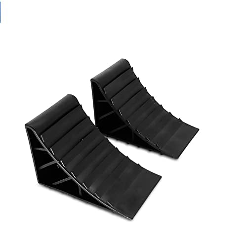 AUTOXBERT 2Pcs Wheel Chock Skid Resist Plastic High Strength Car Truck Stopper Control Wheel Anti-Slip Block Tire Support Pad - size: 2Pcs