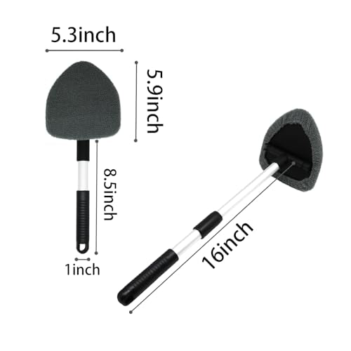 Car Windshield Cleaning Tool,Extendable Handle & 4 Microfiber Pads,Auto Wiper Inside Windshield Brush for Car & Home Windows
