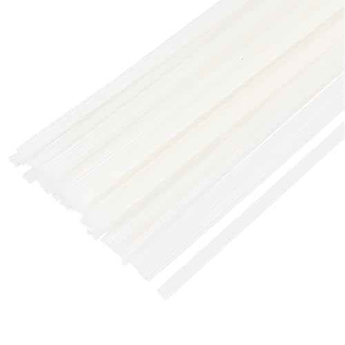MECCANIXITY 30pcs 8 Inch Plastic Welding Rods PE Welding Strips Welder Rods for Plastic Welder, Car Bumper, Kayak Repair, White - color: White