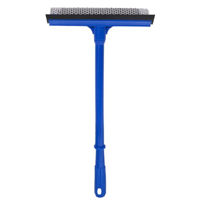 2-in-1 Car Window Cleaner, Multi-Use Car Windshield Cleaning Tool, with 15.9" Handle, 8" Soft Rubber Blade & Highly Absorbent Sponge, Home, Car, Glass, Shower, Outdoor Window Cleaning