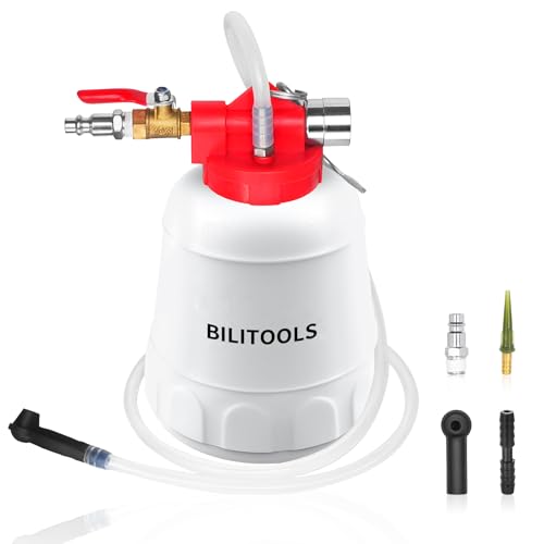 BILITOOLS 1L Universal Brake Bleeder Kit, Vacuum Brake Fluid Bleeding Tool | Pneumatic One Person Brake System Clutch Fluid Extractor Kit, Quick, Clean & Efficient - style: 1L Pneumatic Brake Bleeder Tool