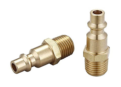 Brass 1/4-Inch NPT Male Air Hose Quick Connect Adapter | Industrial, Air Coupler and Plug Kit, Air Compressor Fittings, 10pcs (Male NPT) - size: Male Plug 10 Piece Kit