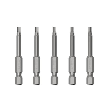 5PCS T20 Magnetic Tamper Proof Torx Screwdriver Bits, 1/4 Inch Hex Shank 2.6 Inch Length S2 Steel Security Drill Torx Head Drill Screw Driver Tools(65mm Long, Star 6 Point) - size: T20