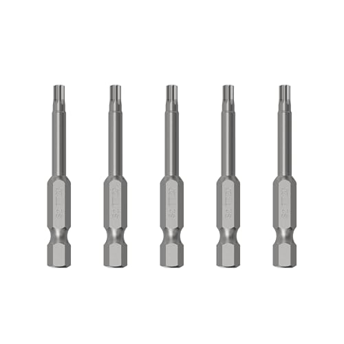 5PCS T20 Magnetic Tamper Proof Torx Screwdriver Bits, 1/4 Inch Hex Shank 2.6 Inch Length S2 Steel Security Drill Torx Head Drill Screw Driver Tools(65mm Long, Star 6 Point) - size: T20