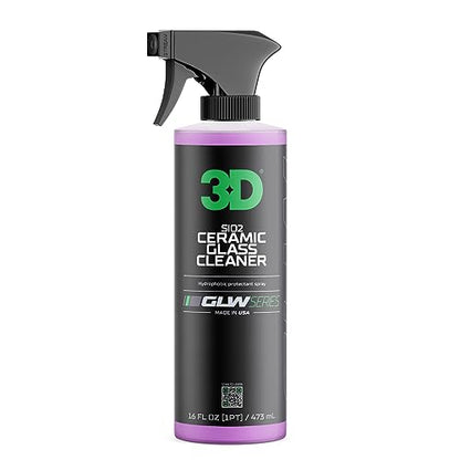 3D SiO2 Ceramic Glass Cleaner, GLW Series | Water & Rain Repellent | All-Weather Protective Ceramic Glass Cleaner | Safe for Tinted, Non-Tinted Windows & Mirrors | DIY Car Detailing | 16 oz - size: 16 Fl Oz (Pack of 1)