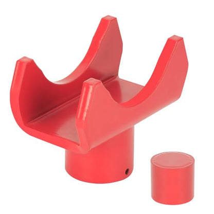 2-in-1 Bottle Jack Adapter for 12-Ton Jack - Fits 2/3/4 inch Round & 1.89" Square Tube - for RV, Truck, Trailer Jacks with Top Diameter < 1.61" - color: Red-With one jack adapters