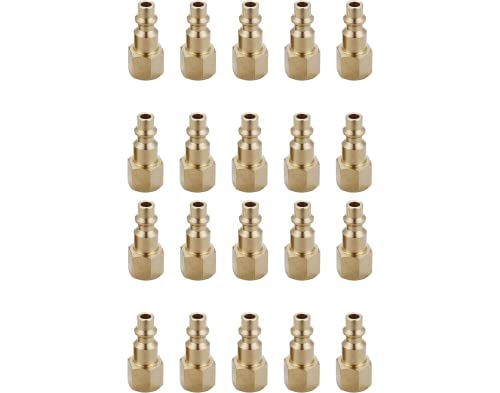 Air Hose Fittings Quick Connect, 1/4 Inch NPT | Brass Female Air Coupler Plug, 20 Piece, Industrial Type D, Air Compressor Fittings - size: Female Plug 20 Piece Kit