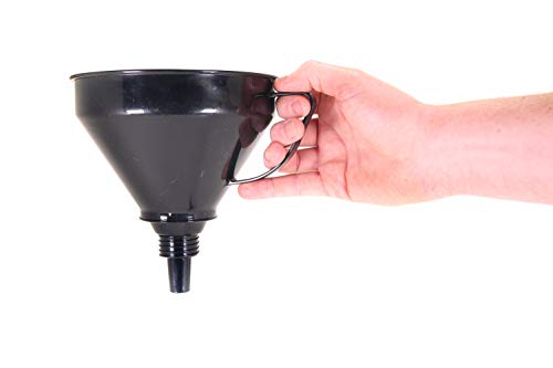 Right Angle Flexible Plastic Funnel Set Comes Complete with 2 Detachable Spout Attachments and Filter for Automotive Oil and Household Uses