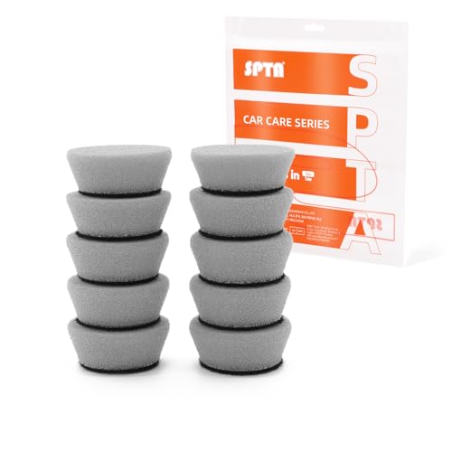 SPTA PRO Gray Mini Ultra-Fine Finishing Polishing Pads, 10Pcs 1.3inch/32mm Sponge Polishing Buffing Pads, Car Foam Detail Polishing Pad Kit for Car Detail Polishing, Small Area Polishing -FF103-10 - color: 10Pcs Gray Ultra-Fine Finishing Pad, size: 1 Inch
