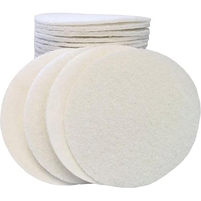 White Buffing and Polishing Pad with Hook and Loop Back | Apply Hard Wax Oils and Stain (20, 3.5 inch) - size: 3.5 inch