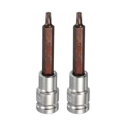HARFINGTON 2Pcs Torx Bit Socket 1/2" Drive T30 S2 Steel 6 Point Head Long Screwdriver Drill Bits CR-V Steel Socket Adapter for Home Auto Axle Hex Nuts Bolts Repair - size: T30