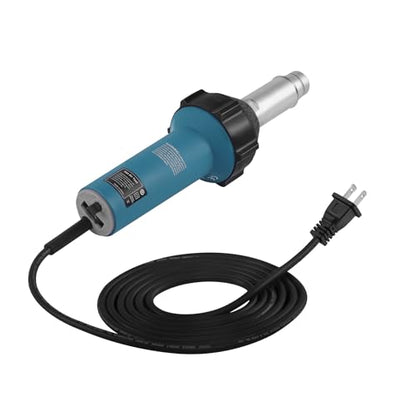 1600W 110V Hot Air Welder Heating Gun, Handheld Hot Air Torch Plastic Welding Gun for TPO PVC Vinyl Welding Kit with Welding Speed Nozzle Roller Rod Carrying Case - color: 1600w-(w/Case)