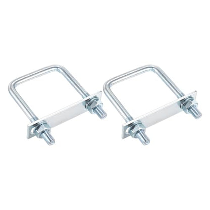DTGN M10x60x100mm U Bolts Square Kit - 2Set - Carbon Steel U-Bolt Kit with Nuts, Washers, Frame Plate - Good for Pipe, Trailer, Automotive, Leaf Spring Fastener - size: M10x60x100mm