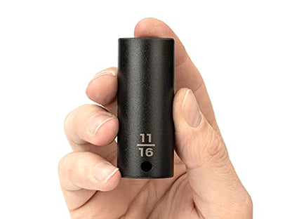 TEKTON 3/8 Inch Drive x 11/16 Inch Deep 6-Point Impact Socket | SID13017 - size: 11/16-Inch, style: Deep