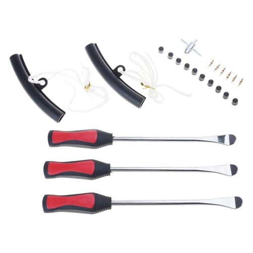 Tire Levers Spoon Set, Heavy Duty Motorcycle Bike Car Tire Irons Tool Kit, Changing Spoon Rim Protector Repair Tools Kit - color: Black, size: D