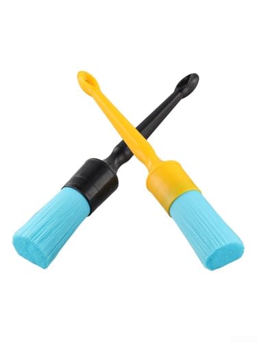 FABULETTA Auto Detailing Brush Set For Car Interior Vent Duster Tool Leather Seat Care Wheel Cleaning Dashboard Dusting Emblem Grille Kit(B) - color: B