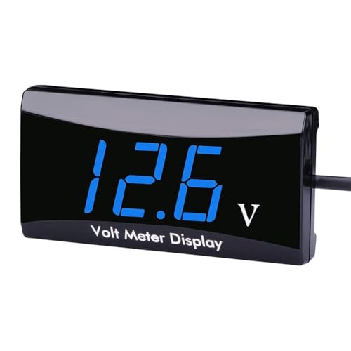 DC 12V Car Digital Voltmeter Gauge - AIMILAR LED Display Voltage Volt Meter for Car Motorcycle (Blue) - color: Blue
