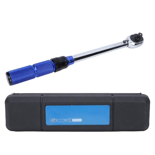 Walfront Torque Wrench, Cr V 3 8in Drive Torsion Wrench 5 to 60Nm 72 Tooth Bidirectional Click Adjustment with Non Slip Handle for Bike Motorcycle Car Maintenance