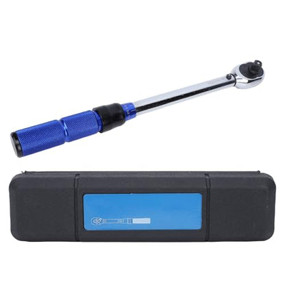 Walfront Torque Wrench, Cr V 3 8in Drive Torsion Wrench 5 to 60Nm 72 Tooth Bidirectional Click Adjustment with Non Slip Handle for Bike Motorcycle Car Maintenance