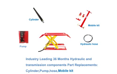 QISHIDA 7000 LBS Portable Car Lift Mid Rise Scissor Lift 110V Electric Power Mid-Rise Car Lift Max. Lifting Height 39.37" Hydraulic Vehicle Lift,Adjustable Quick Jack, JS3000C-110V,5-Year Warranty - size: 110V