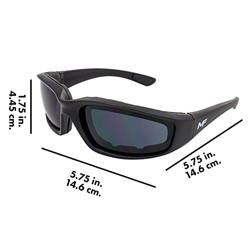 MF MotoFrames Payback Padded Motorcycle Sunglasses Black Frames - color: Black Frame/Smoke Lens