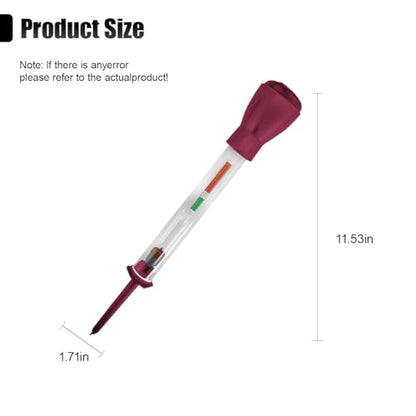 ZIMISI Car Battery Hydrometer, 11.5 Inch Deep Cycle Electric Hydraulic Density Meter, Precision Fast Detection Battery Tester, Automotive Repair Tool for Car, Golf Cart (Red) - color: Red