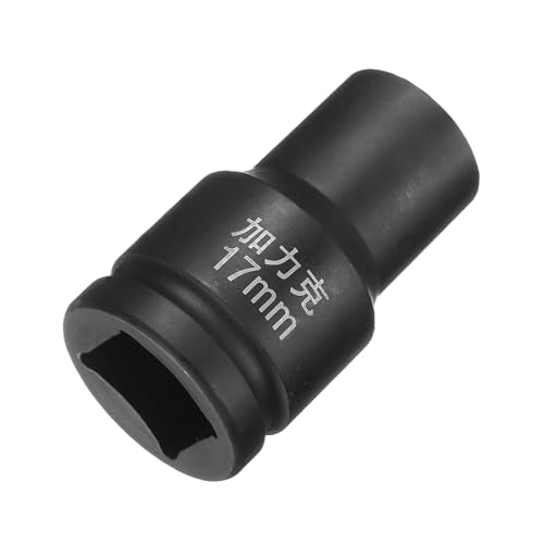 HARFINGTON 4 Point Square Socket 1" Drive by 17mm Metric Square Impact Socket 40CR Blackening Standard Wheel Sockets Pneumatic Socket Tool for Auto Repair Mechanical Maintenance Home Use - size: 17mm
