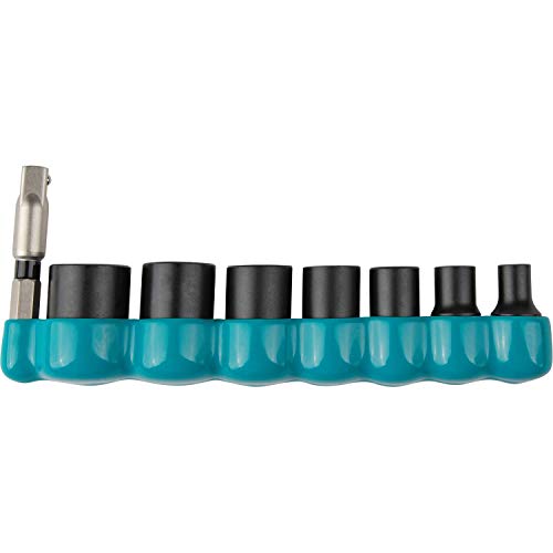 Makita E-01703 Impact XPS™ 8 Pc. 1/4" Drive 6-Point SAE Impact Socket Set w/Standard Socket Adapter | 6-Point Openings | Forged Steel Build | Laser-Etched Sizes | Black Oxide Finish | Standard Socket Adapter Included - style: SAE