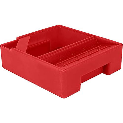 Oil Drain Pan Quick Change Rear Axle HDPE 5 Quart w/Angled Gear Shelf | Rotomolded 3/16" HDPE Construction, Perforated Drip Tray, Molded Spout & Handles, Gear Oil Catch Pan, 11.75" x 10.75" x 3.5"