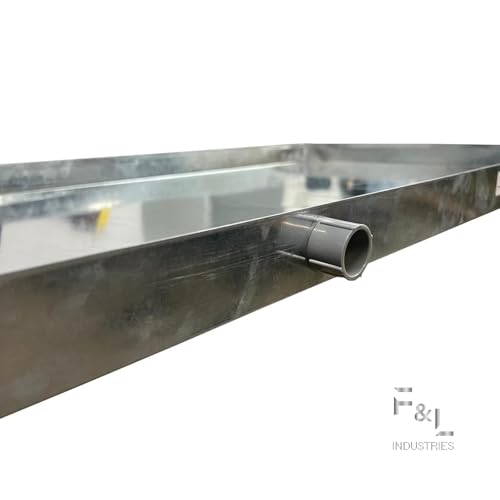 Heavy-Duty Galvanized Steel Drain Pan – Premium, Rust-Resistant HVAC Condensate Pan – Leak-Proof for Maximum Protection – With Hole Option (26"x48"x2") - size: 26"x48"x2"