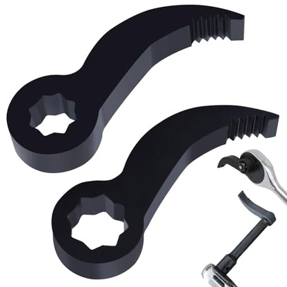 2Pcs Pry Bar Wrench Adapter Head, 3/8“ 1/2” Drive Adjustable Angle Crowbar Adapter Head Tool, Heavy-Duty Ratchet Pry Bar Attachment, Half Shaft Removal Car Repairing Tools for Tight Spaces