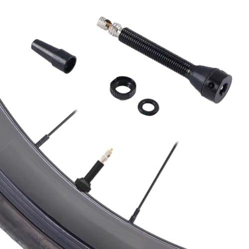 8Pcs Bicycle Presta Valve Stem 44mm / 1.74 Inch Vacuum Tire Nozzle Portable Alloy Kit for Mountain Road Bike Rim Tubeless Valve Repair Tool with Valve Core Remover Tool and Valve Stem Caps