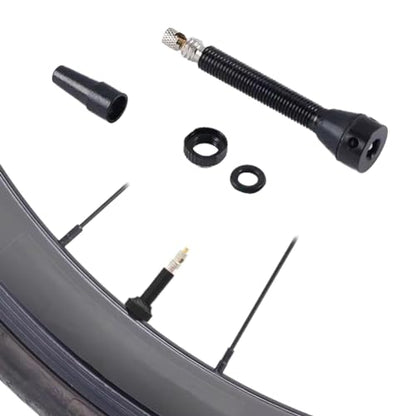 8Pcs Bicycle Presta Valve Stem 44mm / 1.74 Inch Vacuum Tire Nozzle Portable Alloy Kit for Mountain Road Bike Rim Tubeless Valve Repair Tool with Valve Core Remover Tool and Valve Stem Caps