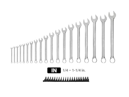TEKTON Combination Wrench Set, 19-Piece | WCB95103 - size: 19-pc. (1/4 - 1-1/4 in.), style: Modular Wrench Organizer
